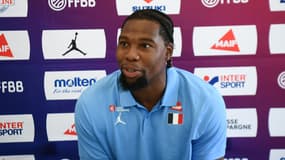 Guerschon Yabusele, le nouveau capitaine des Bleus, le 29 juillet 2025.