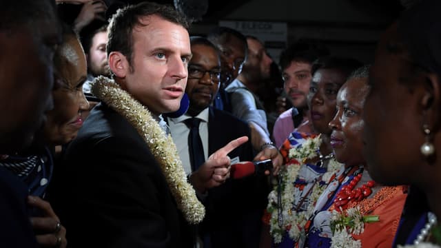 Emmanuel Macron lors de son dernier voyage officiel à Mayotte, en 2017