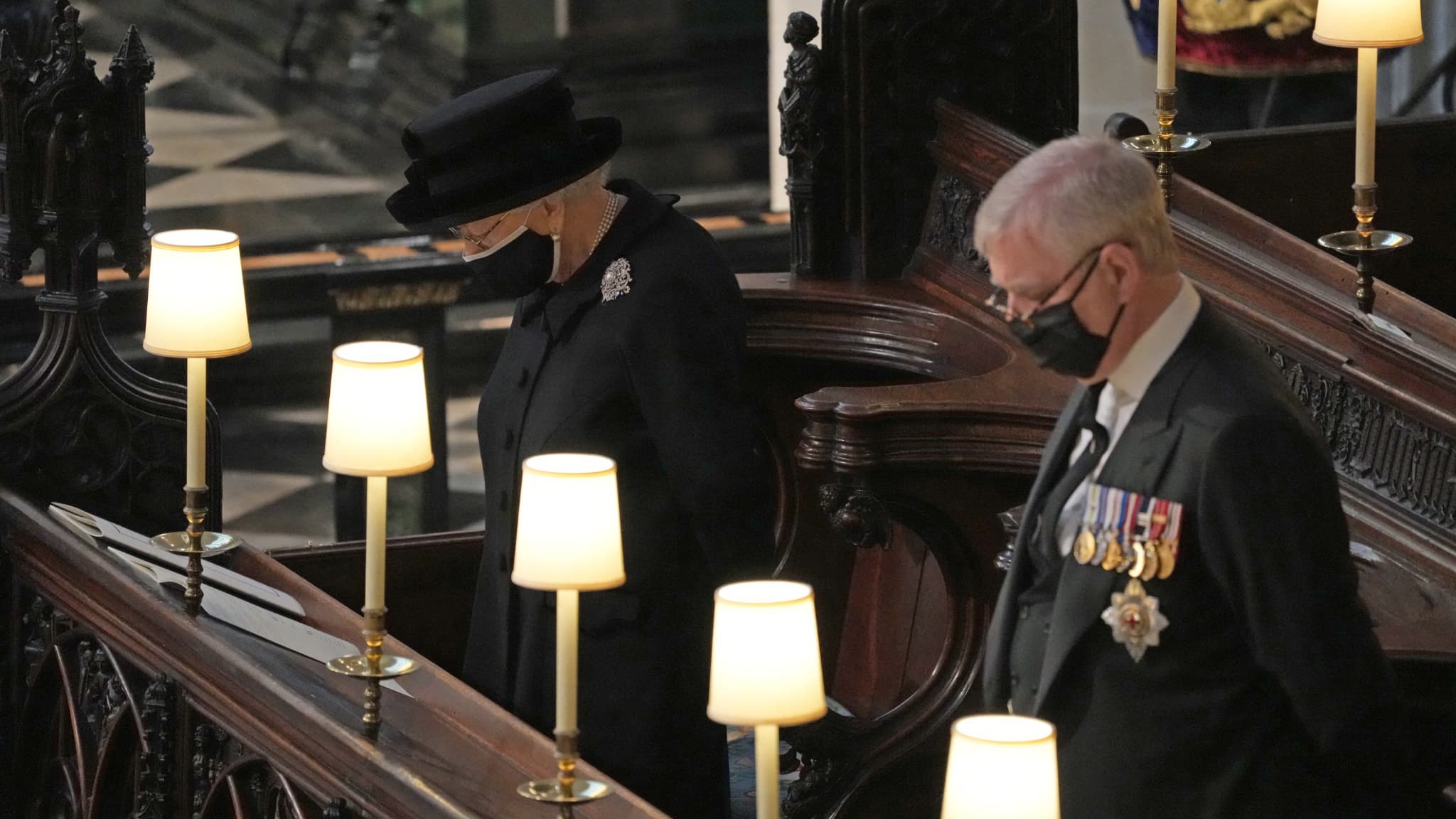 La reine Elizabeth II lors des funérailles du prince Philip en 2021 La reine Elizabeth II lors des funérailles du prince Philip en 2021
