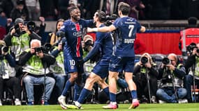 Les joueurs du PSG contre l'OM, le 16 mars 2025