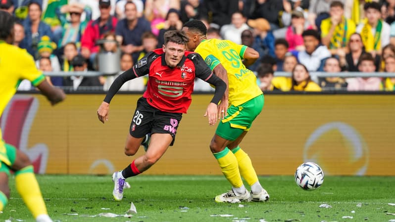 Merlin face au FC Nantes Le Rennais Quentin Merlin face au FC Nantes avec Rennes le 20 septembre 2025