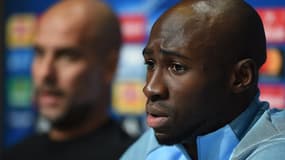 Pep Guardiola et Eliaquim Mangala.