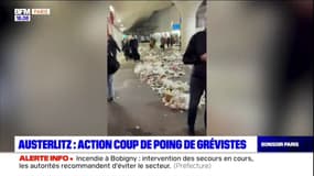 Paris: action coup de poing des agents de nettoyage grévistes de la gare d'Austerlitz