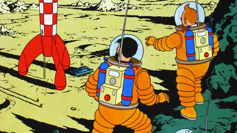 Tintin et Haddock sur la Lune