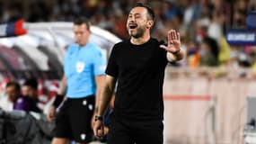L'entraîneur italien Roberto De Zerbi avec le Chakhtior Donetsk face à Monaco le 17 août 2021