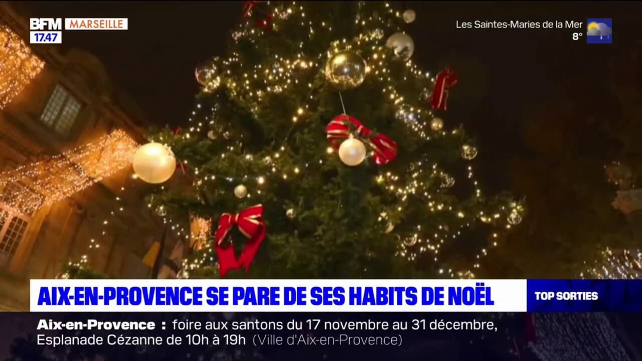 AixenProvence le grand sapin de Noël a été illuminé