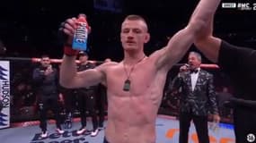Le combattant français Kevin Gousset après sa victoire à l'UFC le 9 septembre 2023