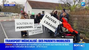 Transport médicalisé: des parents mobilisés devant le siège de l'Arahm