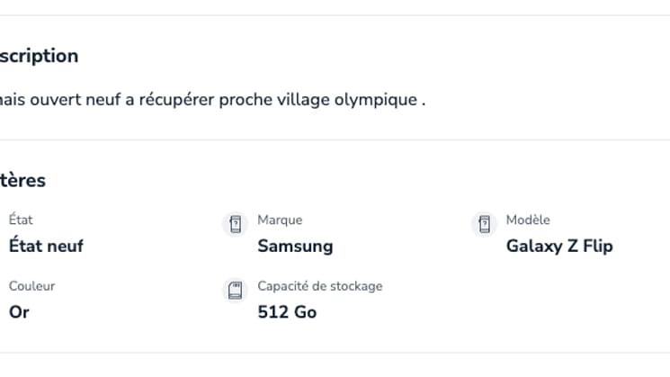 Une capture d'une annonce présente sur leboncoin Une capture d'une annonce présente sur leboncoin