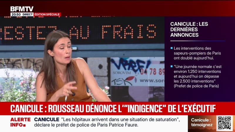 Canicule: "Dans les hôpitaux, il est évident qu'il va falloir avoir un plan de climatisation prioritaire", estime Sandrine Rousseau, députée "Écologiste et Social" de Paris
