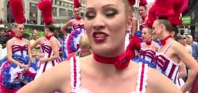 Hollande rencontre les danseuses du Moulin rouge à New York