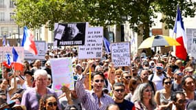 Des manifestants anti-pass sanitaire mobilisés à Marseille, samedi 21 août 2021
