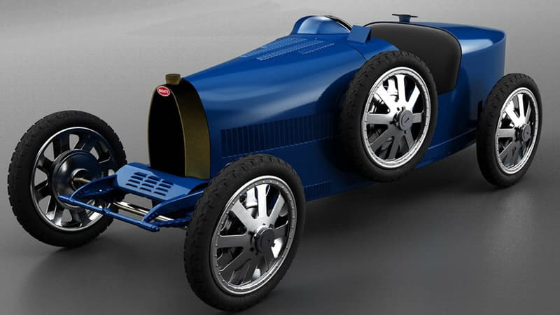La Bugatti Baby II, ou la réplique d'une réplique de voiture de sport des années 20.