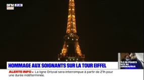 La Tour Eiffel scintille en hommage aux soignants, policiers, caissiers, éboueurs