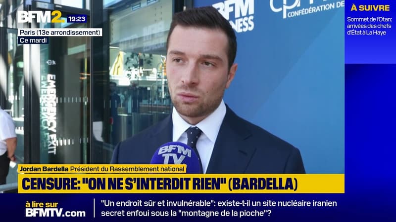 Censure: pour Jordan Bardella, 
