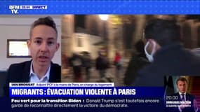 Évacuation de migrants à Paris: pour Ian Brossat (adjoint PCF à la mairie de Paris), "ce à quoi on a assisté hier est profondément scandaleux et honteux" 