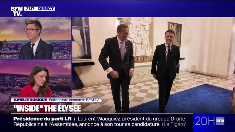 L'IMAGE DU 20H - Emmanuel Macron fait une visite guidée de l'Elysée à un journaliste de CNN