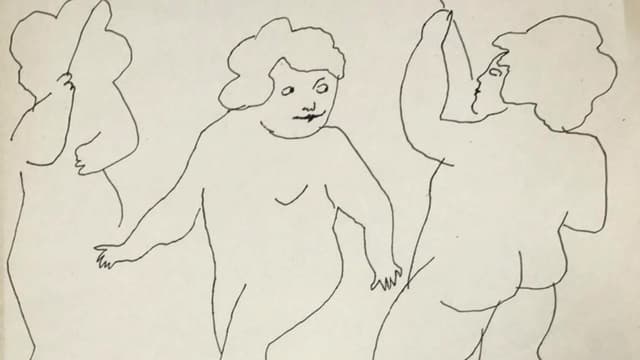"Fairies", un dessin d'Andy Warhol daté de 1954.