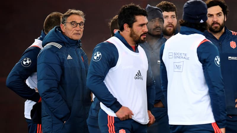 Guy Novès et les joueurs de l'équipe de France