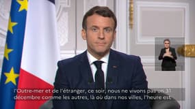 Emmanuel Macron lors de ses voeux aux Français ce jeudi 31 décembre 2020. 