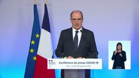 Le Premier ministre Jean Castex, lors d'une conférence de presse, le 6 décembre 2021.
