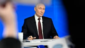 Vladimir Poutine lors d'une conférence de presse à Moscou le 19 décembre 2025