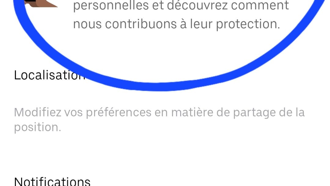 Capture d'écran application Uber Capture d'écran application Uber