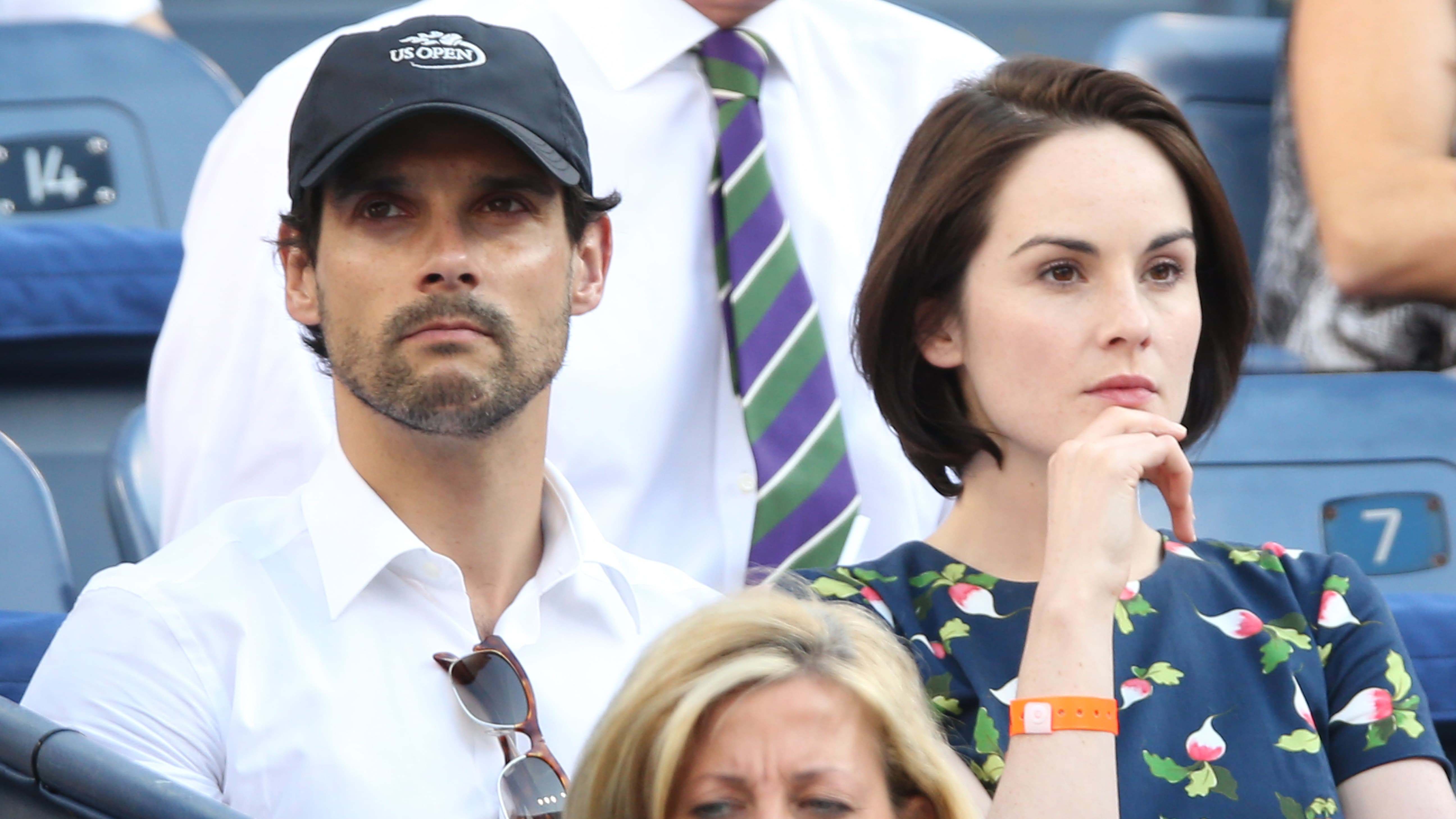 John Dineen et Michelle Dockery à l'US Open à New York en 2013