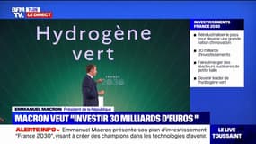 Emmanuel Macron se donne l'objectif de "devenir leader de l'hydrogène vert en 2030"