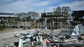 Une propriété endommagée une zone touchée par l'ouragan Helene à Keaton Beach, en Floride, le 3 octobre 2024.