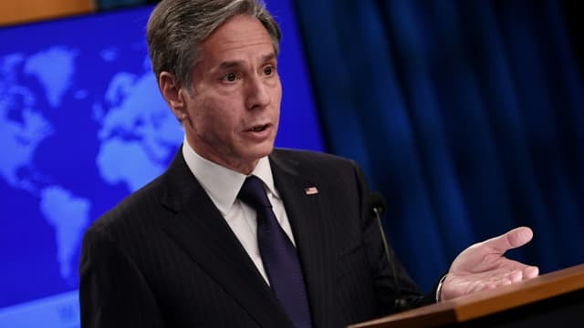 Le secrétaire d'Etat américain Antony Blinken, le 3 septembre 2021 lors d'une conférence de presse à Washington