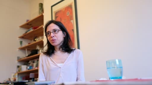 Marion Gailland chez elle à Paris, le 25 janvier 2016