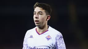 Le milieu français Maxime Lopez avec la Fiorentina en Serie A en février 2024