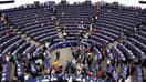 Les eurodéputés nouvellement élus arrivent au Parlement européen, à Strasbourg, le 16 juillet 2024