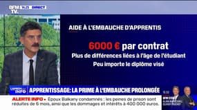 La prolongation de l'aide à l'embauche des apprentis prolongée. Objectif 1 million de contrats par an en 2027