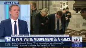 Le Pen chahutée à Reims: Dupont-Aignan dénonce des "fatwas de certains politiques"