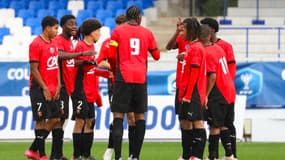 Le Stade Rennais lors de sa demi-finale de Gambardella à Auxerre, le 20/04/2025