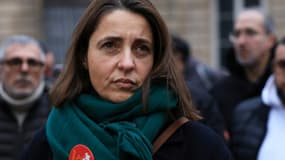 Sophie Binet, secrétaire générale de la CGT, ici le 22 janvier 2025 à Paris, dénonce régulièrement le comportement de groupes français qui font "du chantage à l'emploi"