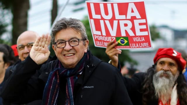 Jean-Luc Mélenchon rend visite à l'ancien président brésilien Lula, emprisonné à Curitiba, le 5 septembre 2019