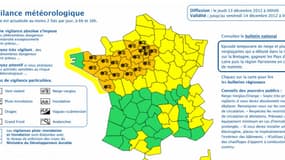 Météo France a placé 22 départements en alerte orange, dans les régions Bretagne, Pays de la Loire, Centre, Ile-de-France, Eure et Orne