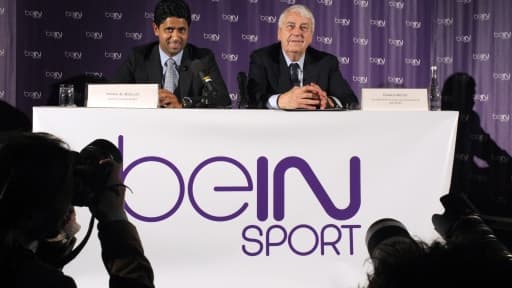 Nasser Al-Khelaifi et Charles Bietry lors du lancement de BeIN Sports en 2012