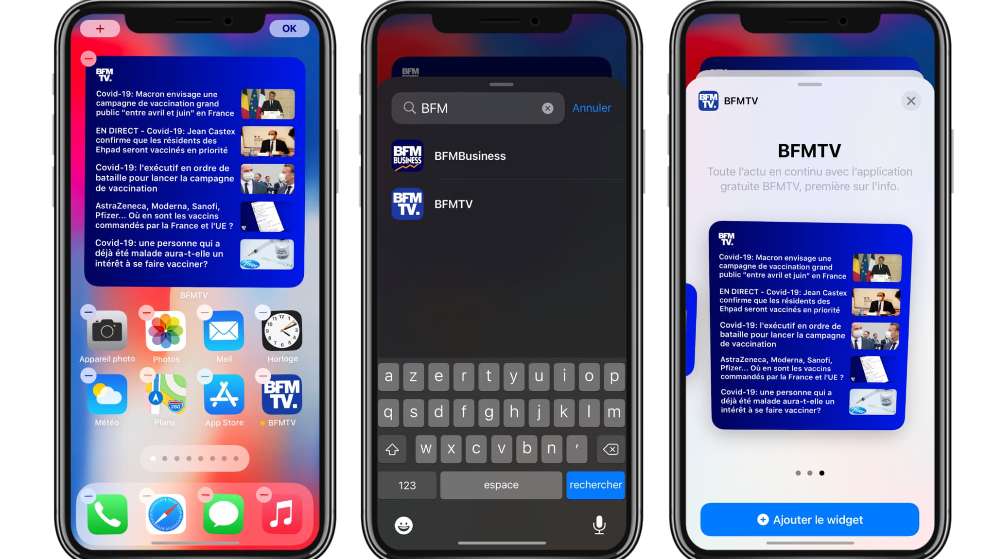 Installation des widgets BFMTV