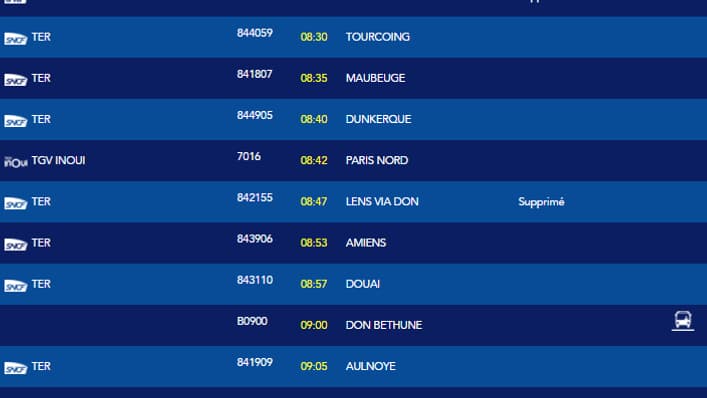 Plusieurs trains ont été supprimés en gare de Lille-Flandres.