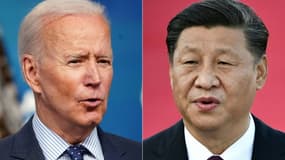 Combo photo du président américain Joe Biden (G) et de son homologue Xi Jinping