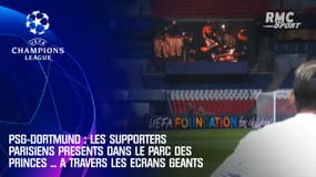 PSG-Dortmund : Les supporters présents dans le Parc des Princes ... à travers les écrans géants