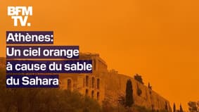 Athènes: un ciel orange à cause du sable du Sahara