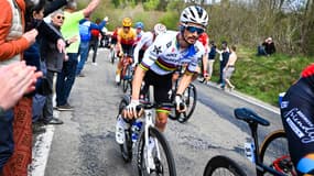 Julian Alaphilippe lors de Liège-Bastogne-Liège, le 24 avril 2022