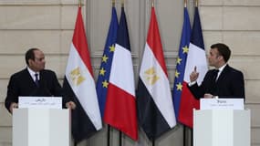 Le président égyptien Abdel Fattah al-Sissi et Emmanuel Macron, le 7 décembre 2020