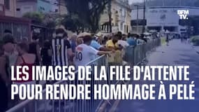 Les images de la longue file d'attente pour venir rendre hommage à Pelé à Santos