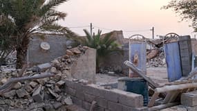 Le village iranien de Sayeh Khosh le 2 juin 2022, en partie détruit par un séisme de magnitude 6. 